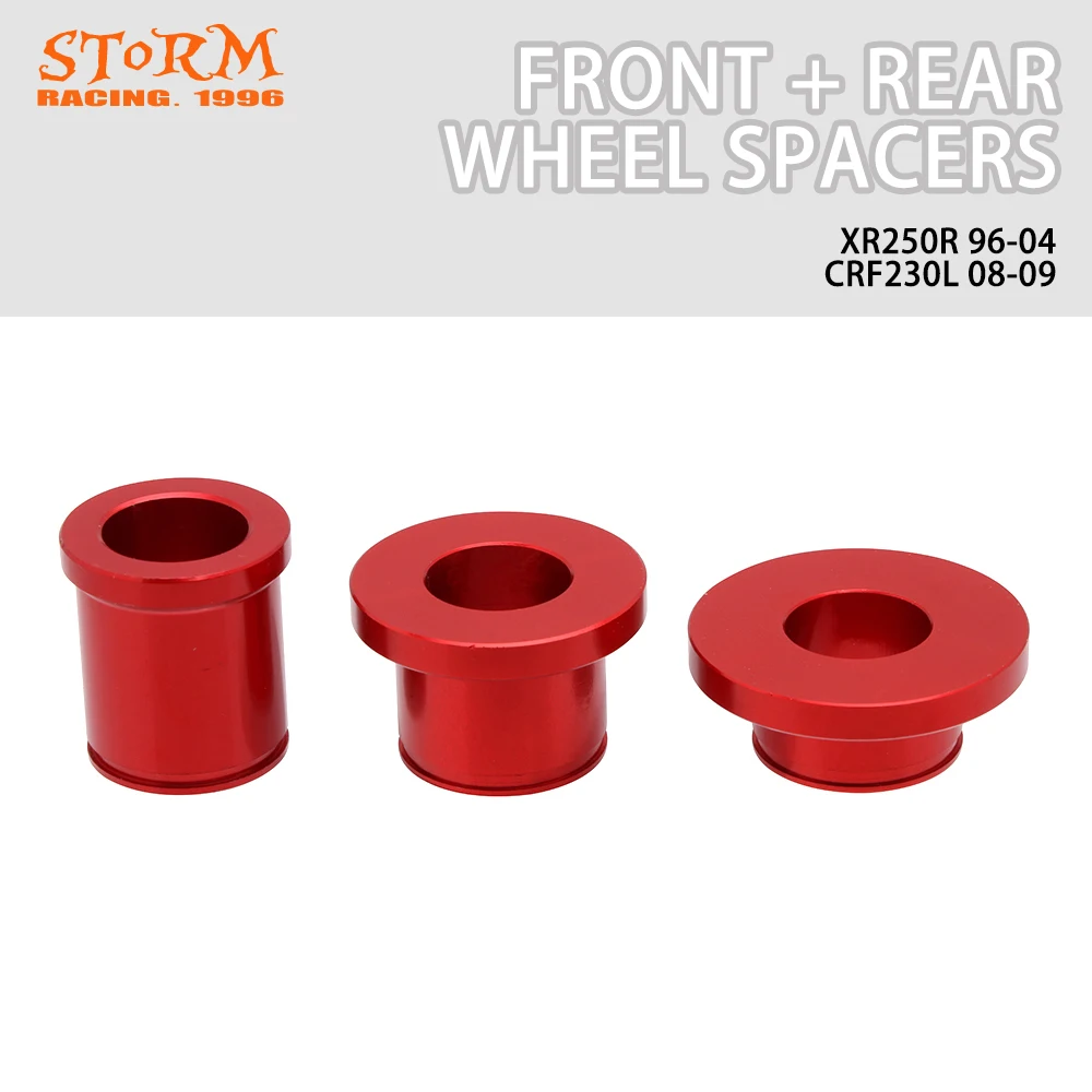 Красные алюминиевые передние и задние колесные распорки для мотоциклов Honda XR250R XR