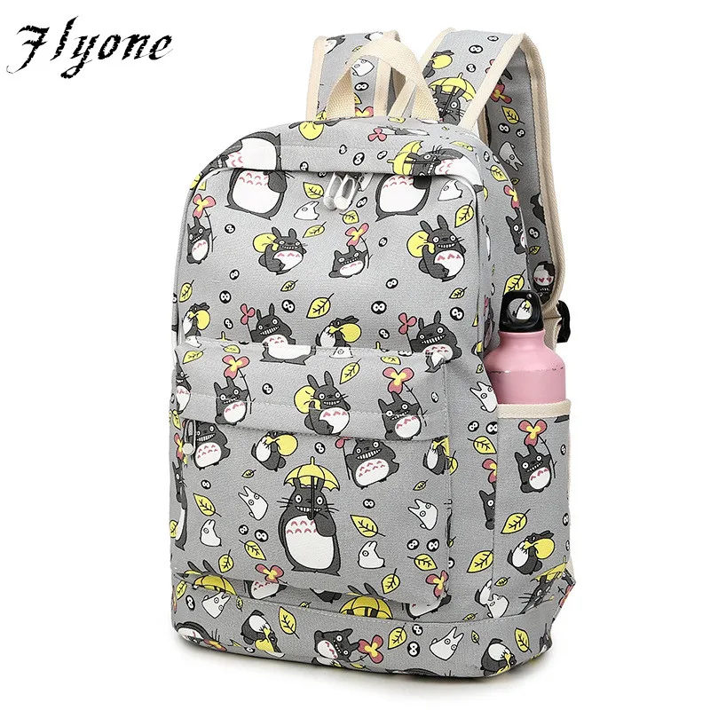 Flyone Для женщин Тоторо рюкзак девушки рюкзаки 3D печать путешествия softback Mochila школа