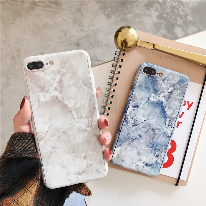 QINUO 360 Полный корпус жесткий чехол для телефона iphone 11 Pro Max XS X XR 6s 7 8 Plus 5 5S SE мрамор