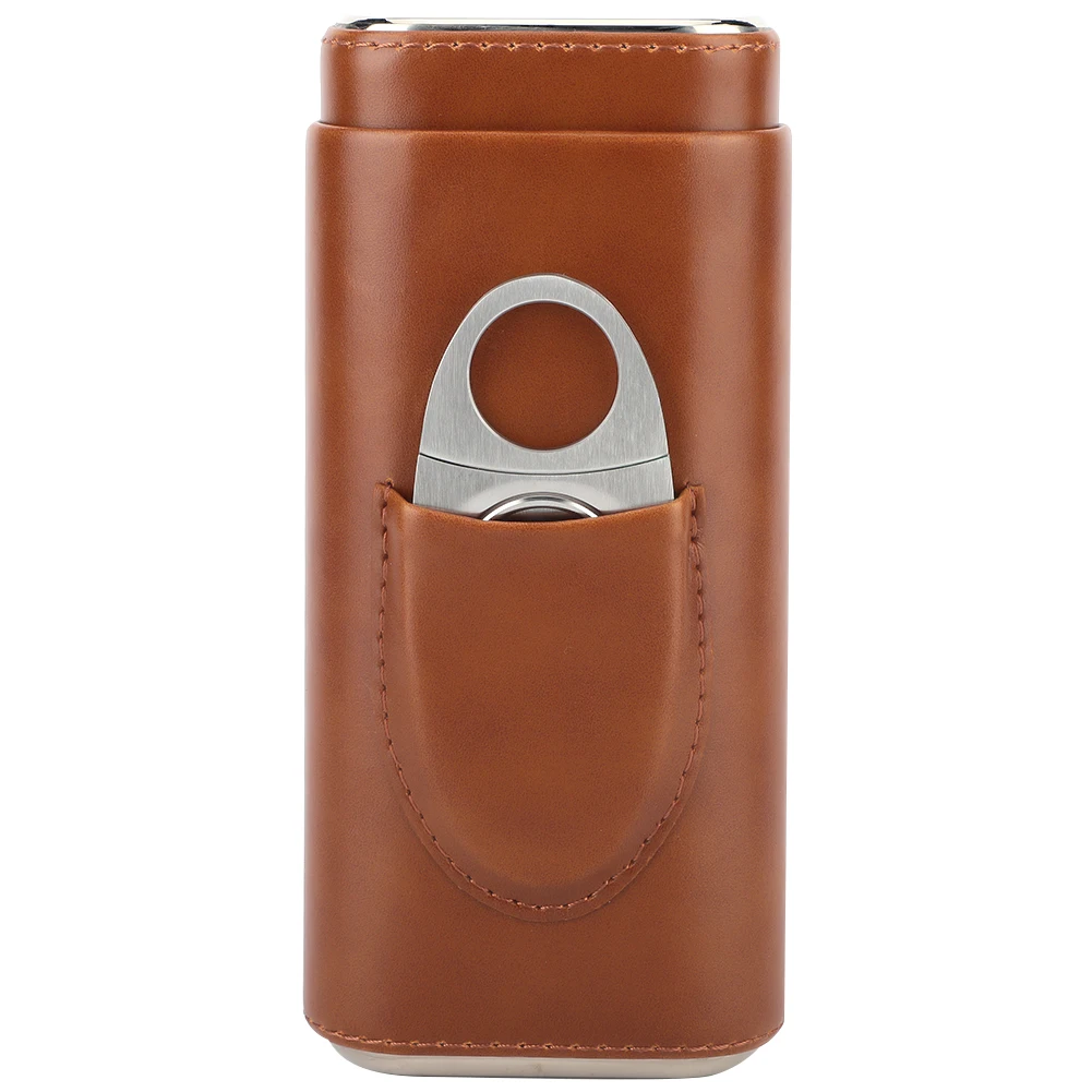 Портсигар Humidor портативный кедровый деревянный кожаный дорожный Humidor набор с увлажнителем Подарочная коробка(без зажигалки резак