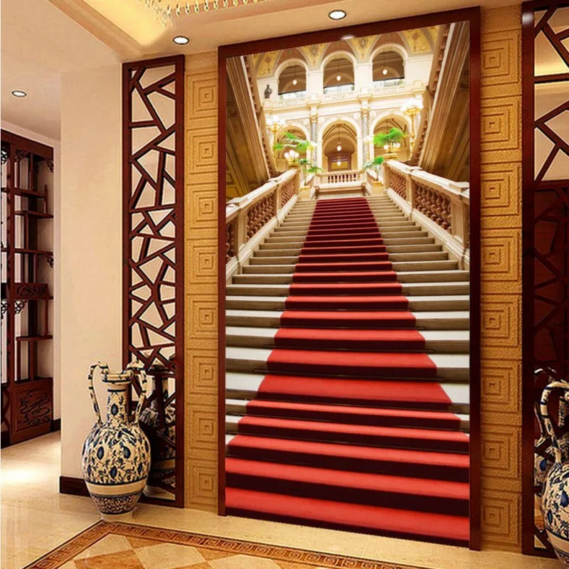 Дропшиппинг обои для гостиной европейская лестница красный ковер церковные