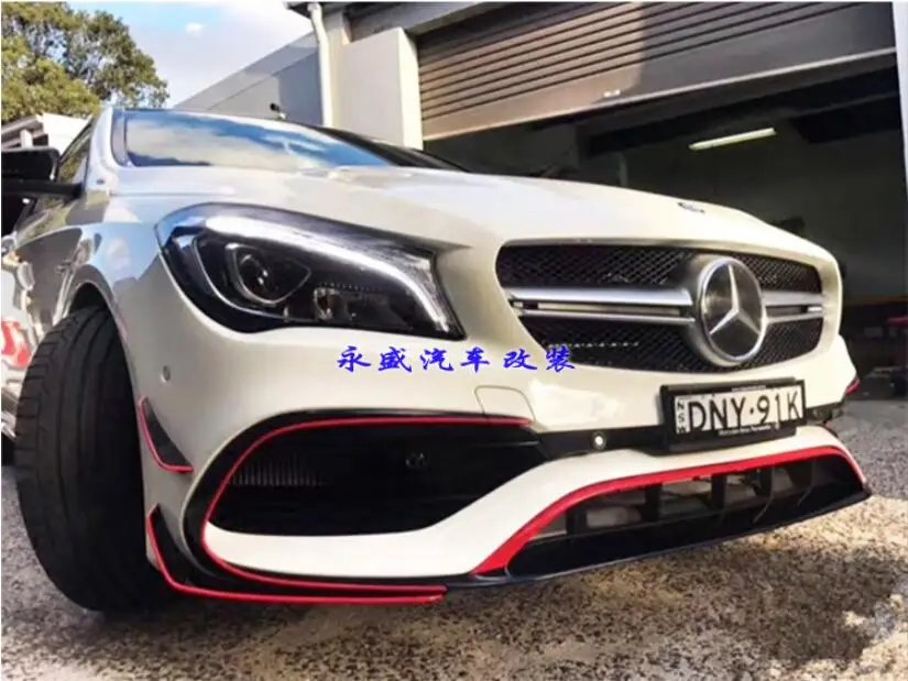 Автомобильный спойлер из углеродного волокна для переднего бампера для Benz W117 CLA200 CLA220 CLA260 CLA45 CLA-Class