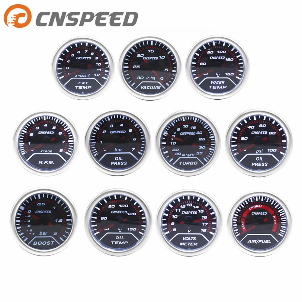 CNSPEED " 52 мм пульсометр бар psi автомобильный выхлопной газ Температура масла давление воздуха Таблица топлива тахомет YC101225