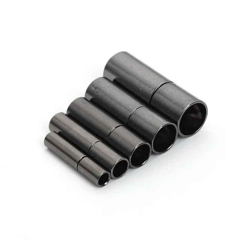 5Set Gunmetal Clasp Партиями по 5 комплектов сильные цилиндрические штык пуш-ап застежками латунь концы провода для 1,5 2 2,5 на возраст 3, 4, 5, 6 мм круглого кожаного ремешка Пряжка для шнура вязка разъемы - Цвет: 5Set Gunmetal Clasp
