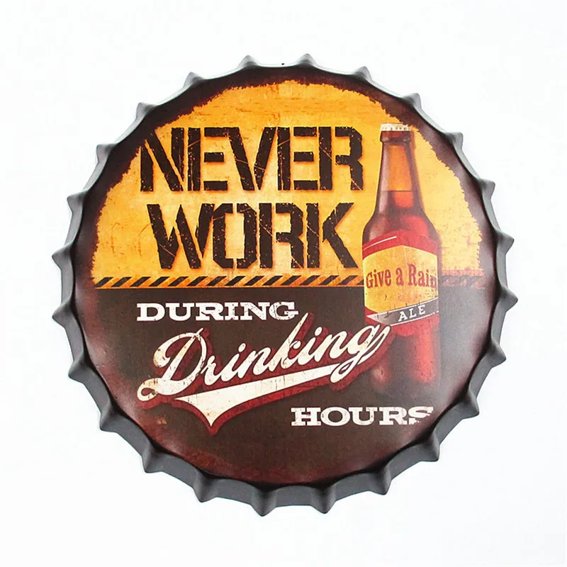 Металлические настенные плакаты 35 см для бара паба клуба бутылки пива