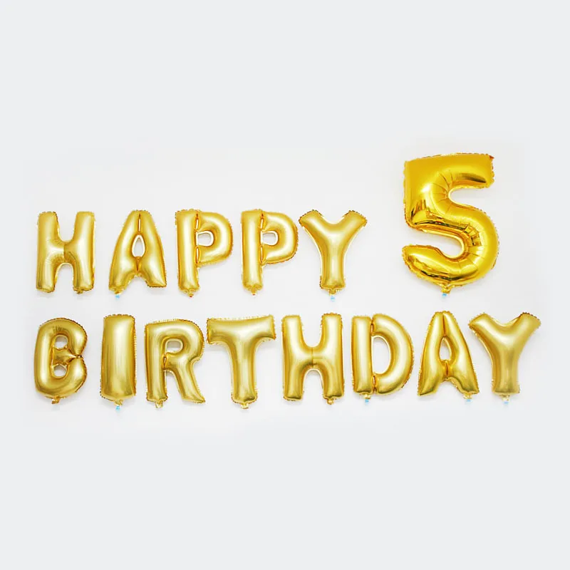 16 дюймов с днем рождения шары Алфавит Алюминий гелий письмо воздушном шаре