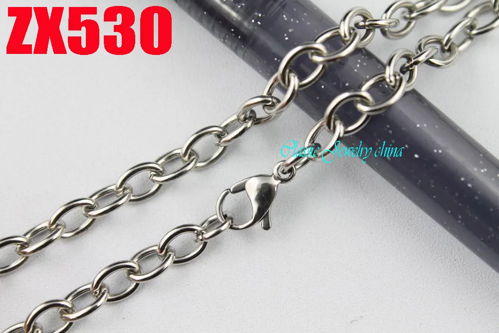 Ожерелье мужское открытое из нержавеющей стали овальная цепочка 5 мм длиной 16 38