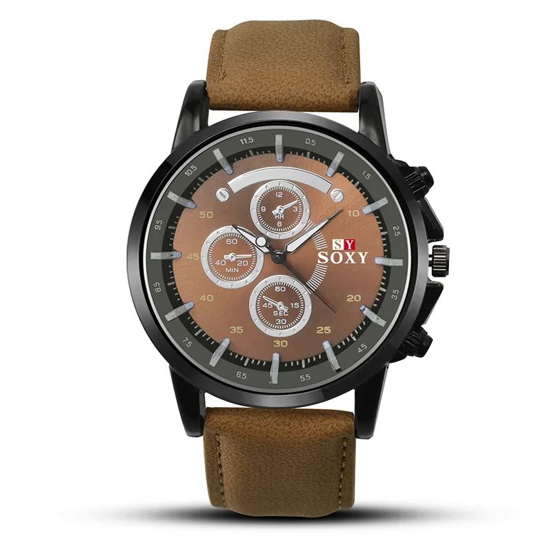 

SOXY Watch Men Fashion Men's Watch Relogio Masculino Sport Leather Luxury Brand Men Watch Male Clock reloj hombre montre homme