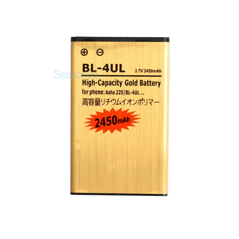 Seasonye 2450mAh BL-4UL / BL 4UL BL4UL Золотая сменная литий-ионная батарея для Nokia Asha 225 Asha225 + код
