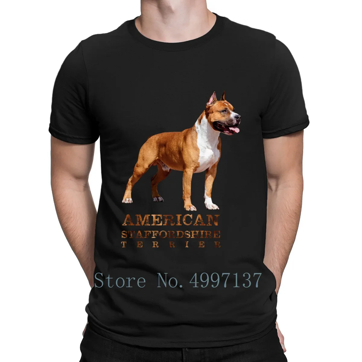 Американский стаффордширский терьер Amstaff Футболка 100% хлопок дизайн комическая