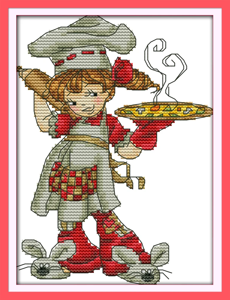 Набор для вышивки Elf chef из ткани DMC 14CT 11CT крестиком домашний декор|counted cross stitch