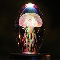 3D Led Lamp Jelly Fish Crystal Table Lamp Bedside Led Night Lamp with light Base Baby Sleeping Desk Lamp Night Light Kids Gifts