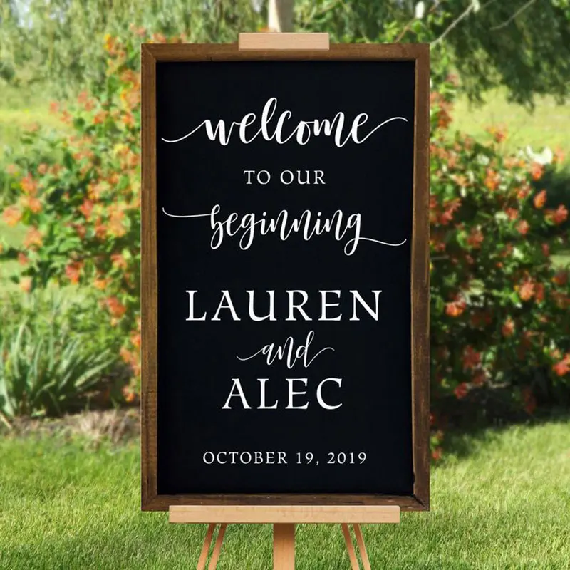 

Welcome To Our Beginning Wedding Sign Decals Custom Bride And Groom Name,date Sticker Personalized Wedding Decor Murals WE27