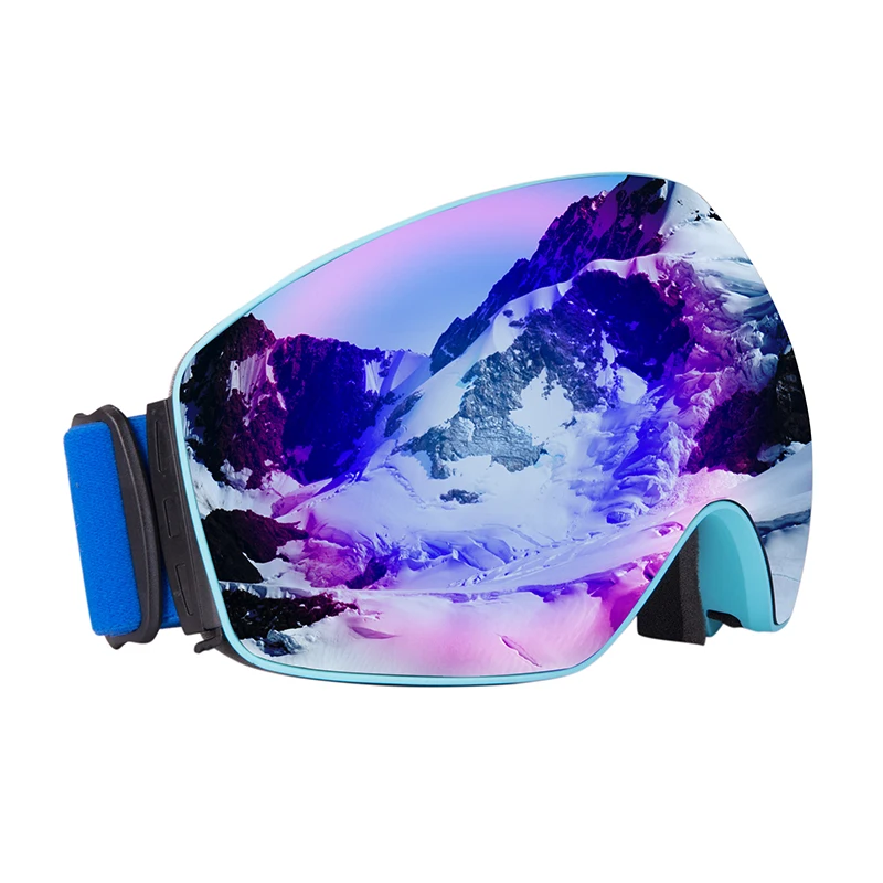 REVO lens Blue frame Очки для мужчин и женщин зимние виды спорта сноуборд очки с анти-туман УФ-Защита Анти-Туман Маска лицо снегоход Спорт - Цвет линз: REVO lens Blue frame
