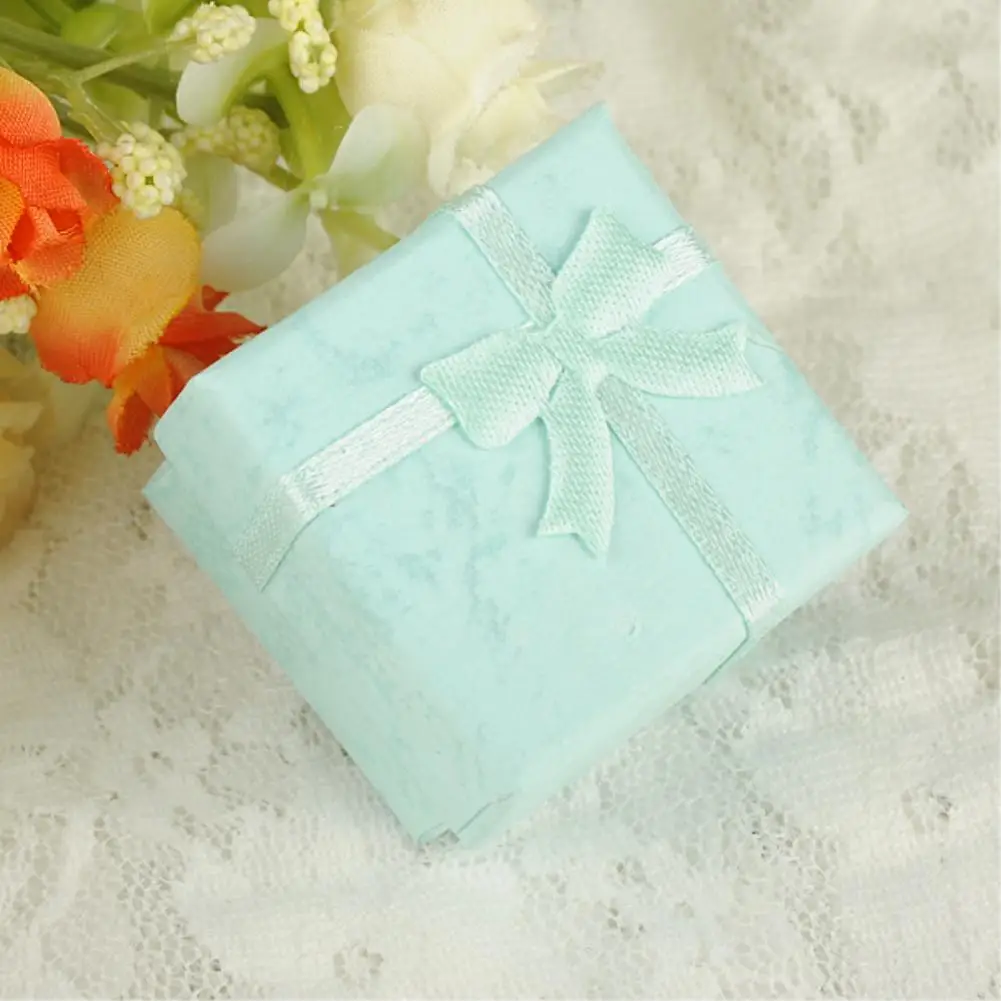 4x4x3cm Blue 1 шт. коробка для хранения ювелирных изделий черное ожерелье коробка для кольца Подарочная коробка бумажная коробка для украшений Упаковка браслет серьги дисплей с губкой - Цвет: 4x4x3cm Blue