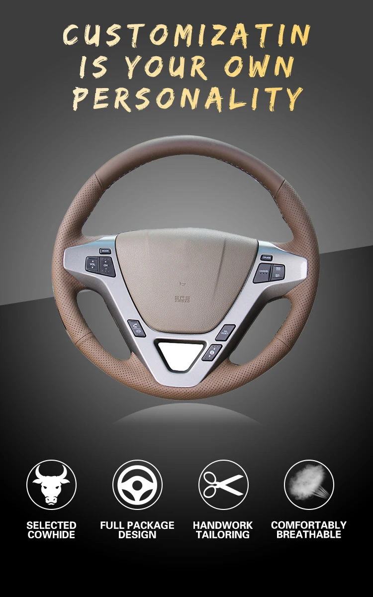Ручной швейный чехол рулевого колеса автомобиля для Honda Acura MDX 2009-2012 интерьер Авто оплетка на руль покрытие автомобиля-Стайлинг