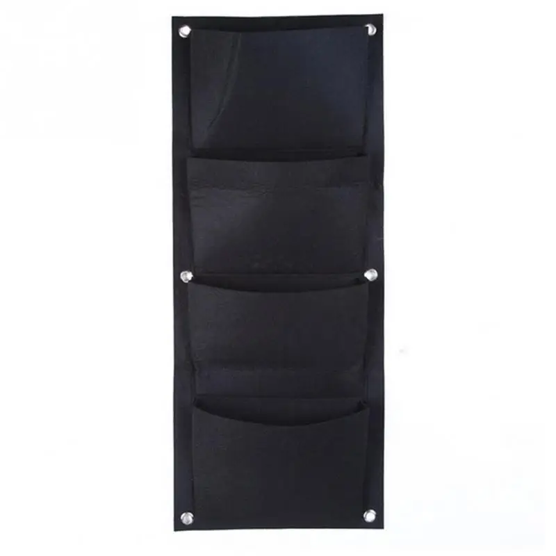 Vertical Black Новые нетоксичные фетровые вертикальные Висячие кармашки для выращивания растений с 4 карманами для Садовый горшок крытое напольное растение в горшке растущие мешки - Цвет: Vertical Black