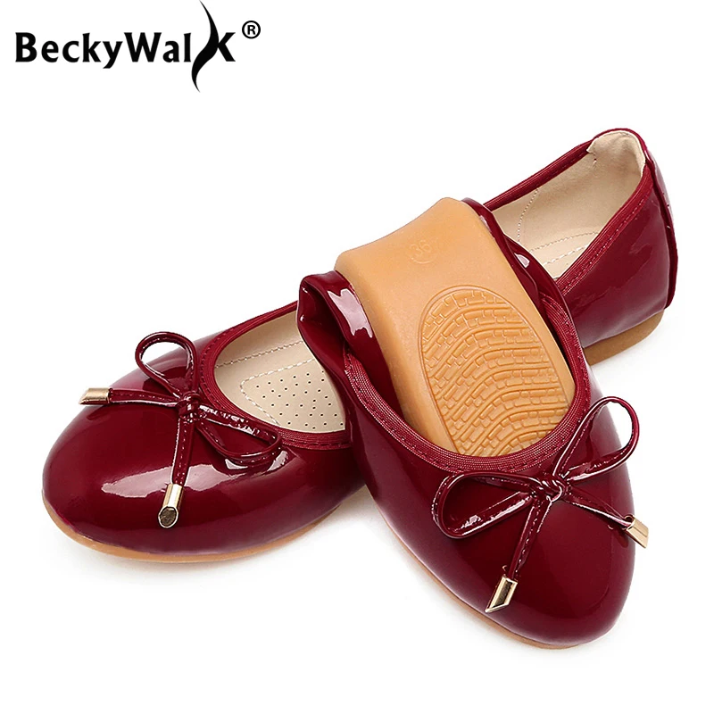 

2023 Foldable Shoes Woman New Round Toe Women Flats Bowknot Shallow Mouth Women Shoes Spring Autumn Soft Sole Size 34-43 WSH2511