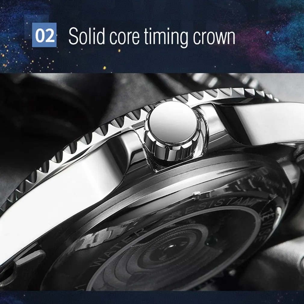 

TEVISE Colorful Luminous Steel Belt With Calendar Automatic Mechanical Watch Waterproof Casual Wrist Watch For Men Women T801