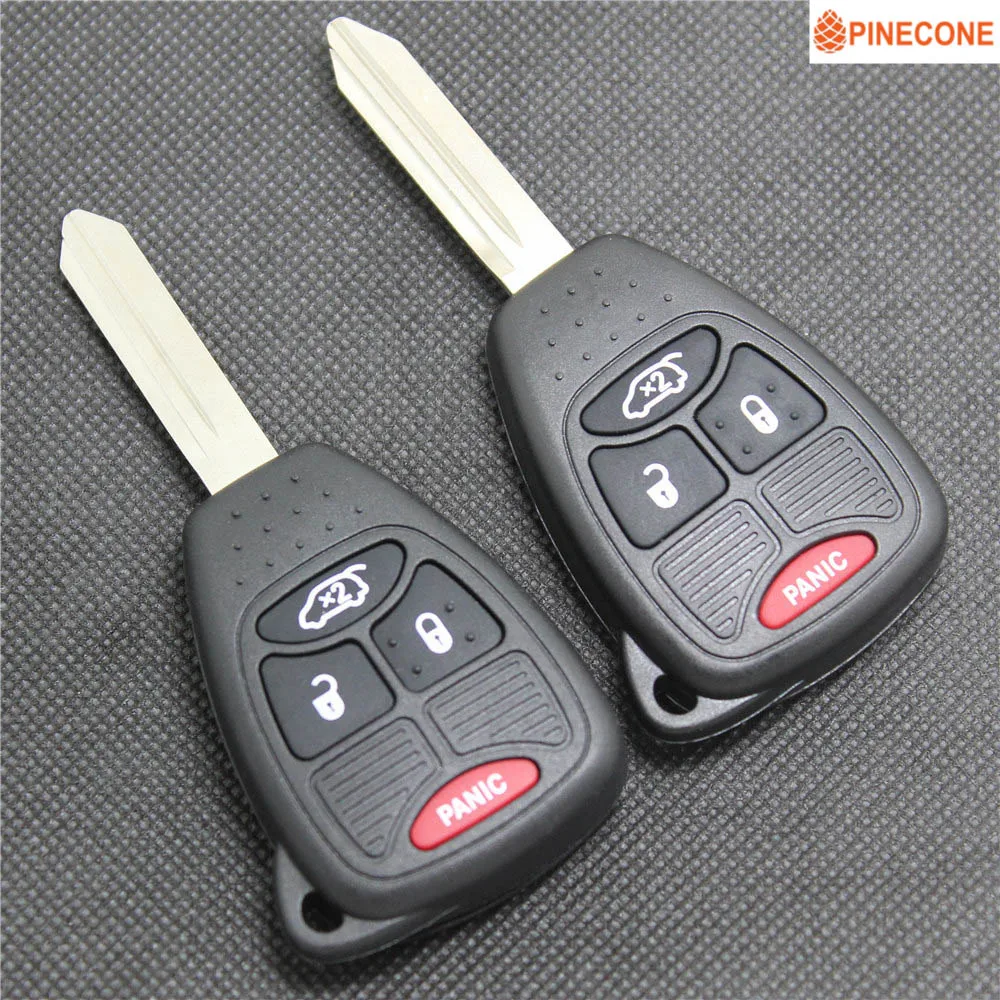 Чехол PINECONE для ключа DODGE CALIBER JEEP LIBERTY CHRYSLER PACIFICA 3 + 1 кнопки необработанные латунные