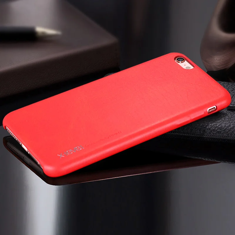 X-Level кожаный чехол для iPhone 6 6s Plus чехол s Роскошный ударопрочный бизнес задняя крышка для телефона для iPhone 6 6s - Цвет: Chinese Red