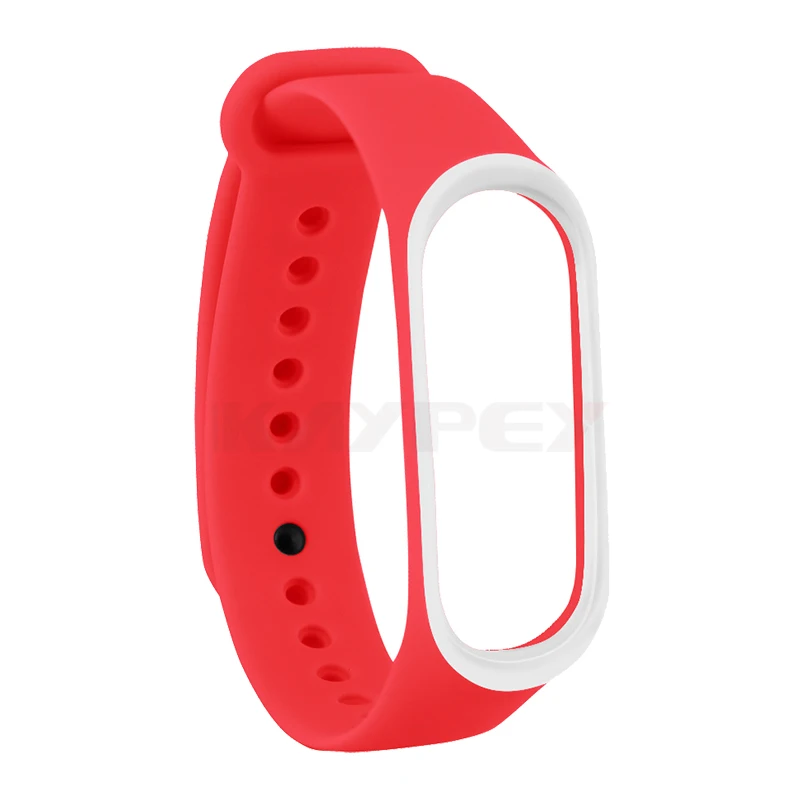 Red White Цветной браслет mi Band 3 4, силиконовый ремешок, двойной цвет, сменный ремешок для часов для оригинальной Xiaomi mi, ремешок 3 4 - Цвет: Red White
