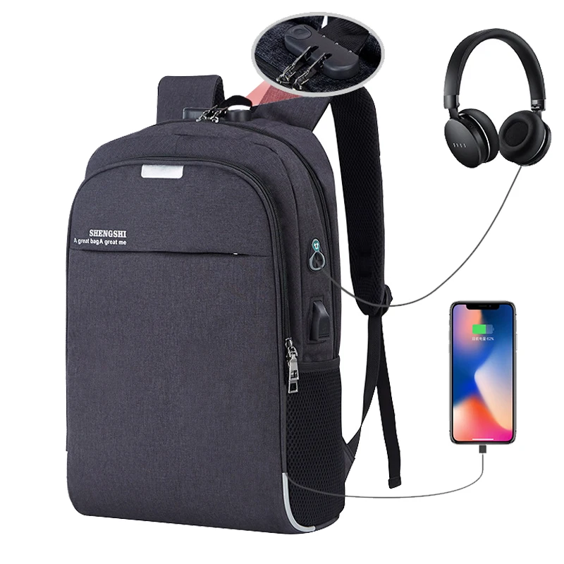 Светящийся рюкзак с USB зарядкой для мужчин и женщин дорожная Водонепроницаемая