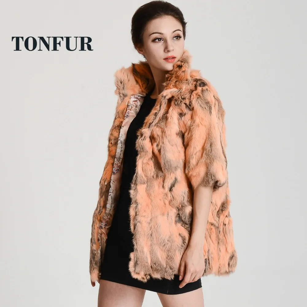 Женская обувь новое поступление настоящий мех кролика пальто натуральная