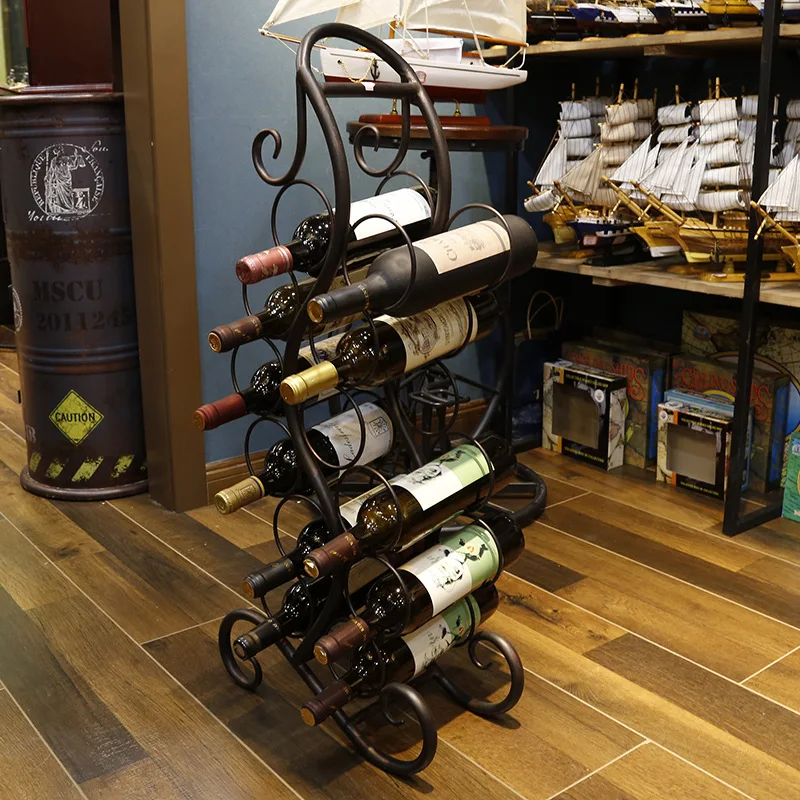 

Creative Iron Wine Rack Bar Decoration Elegant Decorative Wine Holder