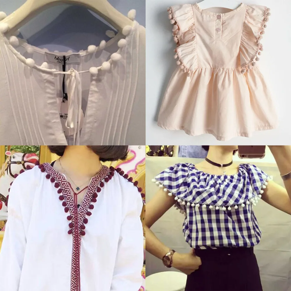 10/20 мм 5 ярдов шар цвета слоновой кости Кружевной Мини жемчужный помпон обшивка