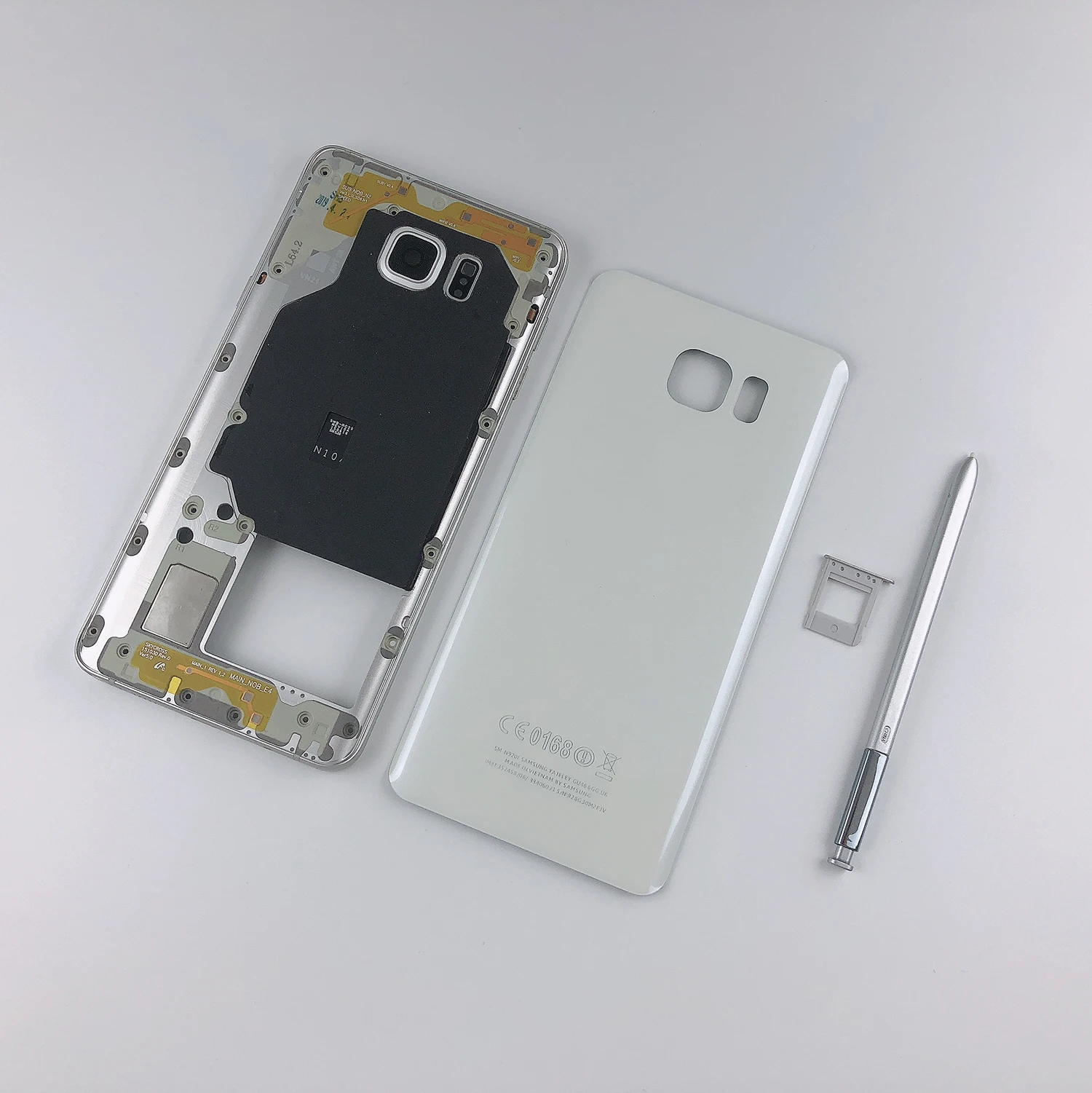 Для samsung Galaxy Note 5 N920 N920F корпус металлическая средняя рамка + стеклянная Задняя