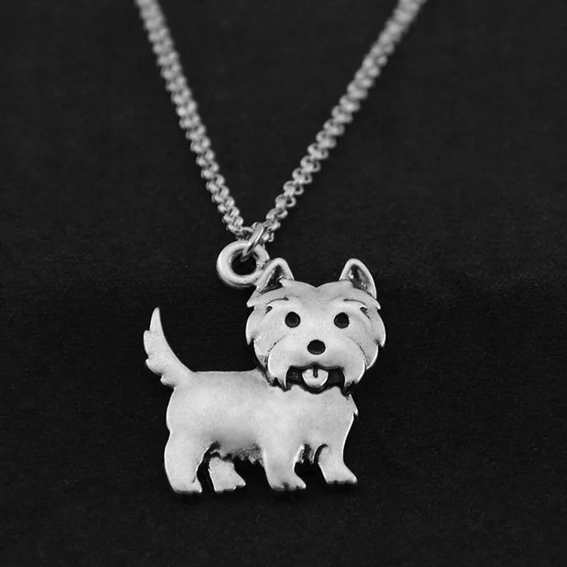 Винтажное ожерелье серебряного цвета с 3D подвеской в виде собаки мужская длинная