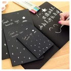 Блокнот Kawaii с черной бумагой для рисования, блокнот для рисования скетчей и граффити, подарки для школы и офиса