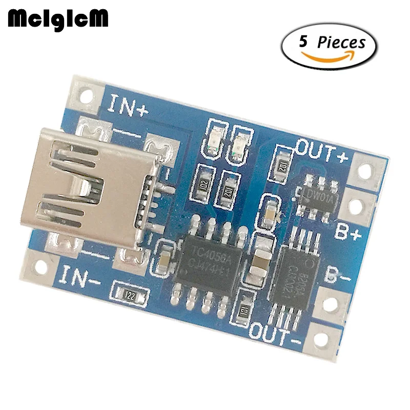 MCIGICM 5 шт. детали набора DIY MINI USB 1A литий Батарея зарядная плата Зарядное устройство
