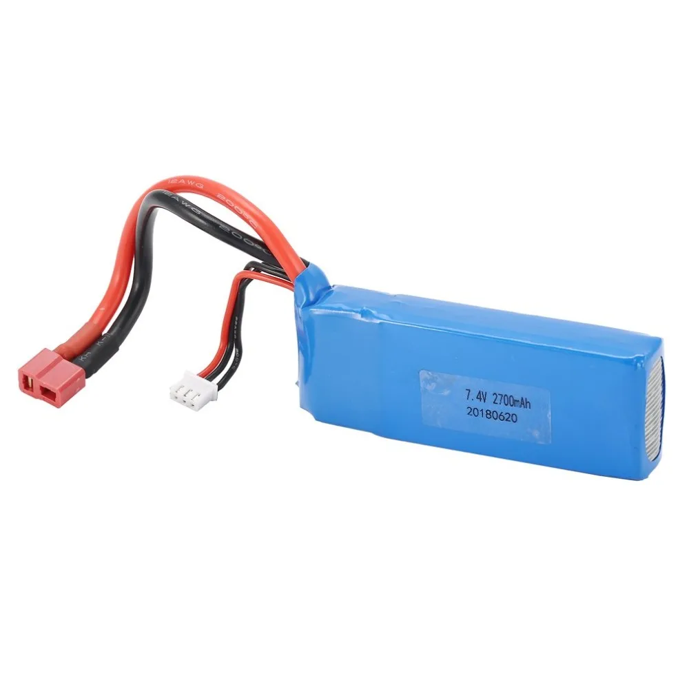 2pcs 7 4 V 2700 mAh 20C 2 S Lipo батарея с Т штекером для Wltoys 10428 A B B2 1/10 RC Гусеничный автомобиль
