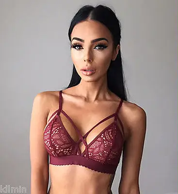 Women Top Floral Sheer Lace bras e Bralette Unpadded Bra Up Crop Choker Wire free Hot | Женская одежда