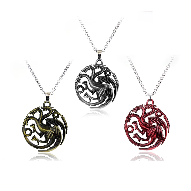 Ожерелье с подвеской в виде Игры престолов металлическая подвеска логотипом