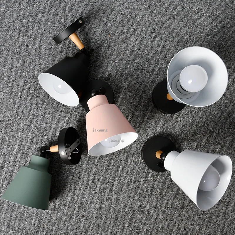 Скандинавский абажур железный деревянный светодиодный светильник s бра