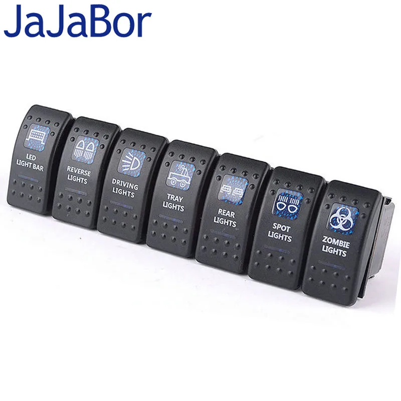Роскошный переключатель JaJaBor 7 шт./лот со светодиодным индикатором ARB Carling Rocker с