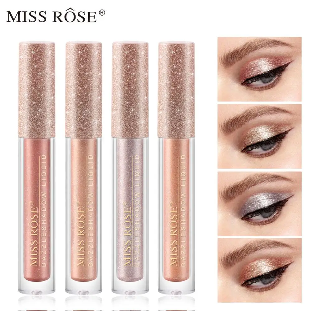 MISS ROSE 12 Цвет Сияющие блестящие тени для век один пигменты Smoky Eyes мерцание жидкость