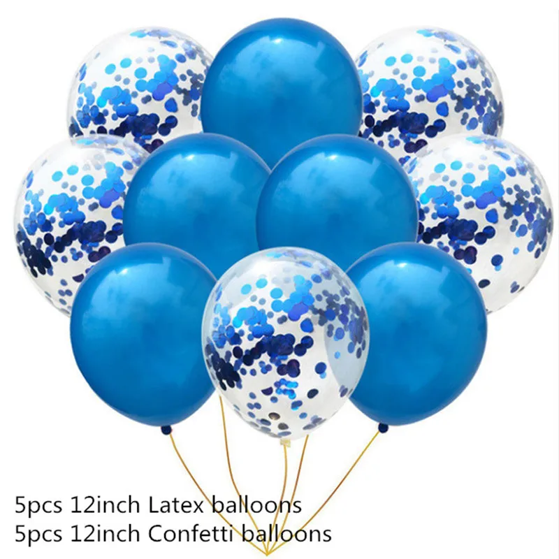 Balloon-10Pcs-Blue 16 дюймов с надписью Happy Birthday Фольга шар День рождения украшения, Детская рубашка для мальчика и девочки, товары для праздника Helum воздушные шары - Цвет: Balloon-10Pcs-Blue
