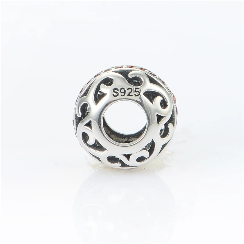 Ажурные подвески из стерлингового серебра 925 пробы оранжевые камни подходят для