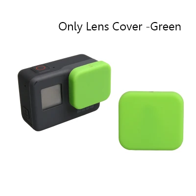 Lens Cover-Green Для GoPro аксессуары мягкий силиконовый защитный чехол+ крышка объектива Крышка для Go Pro Hero 7 6 5 Black Edition Экшн-камера - Цвет: Lens Cover-Green