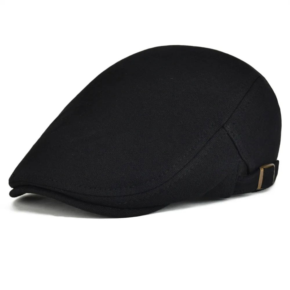 Voboom Повседневная хлопковая ирландская Кепка Golf Ivy Jeff cap s для мужчин и женщин водитель, разносчик газет драйвер Gatsby Регулируемый головной убор Boina 039 - Цвет: Черный