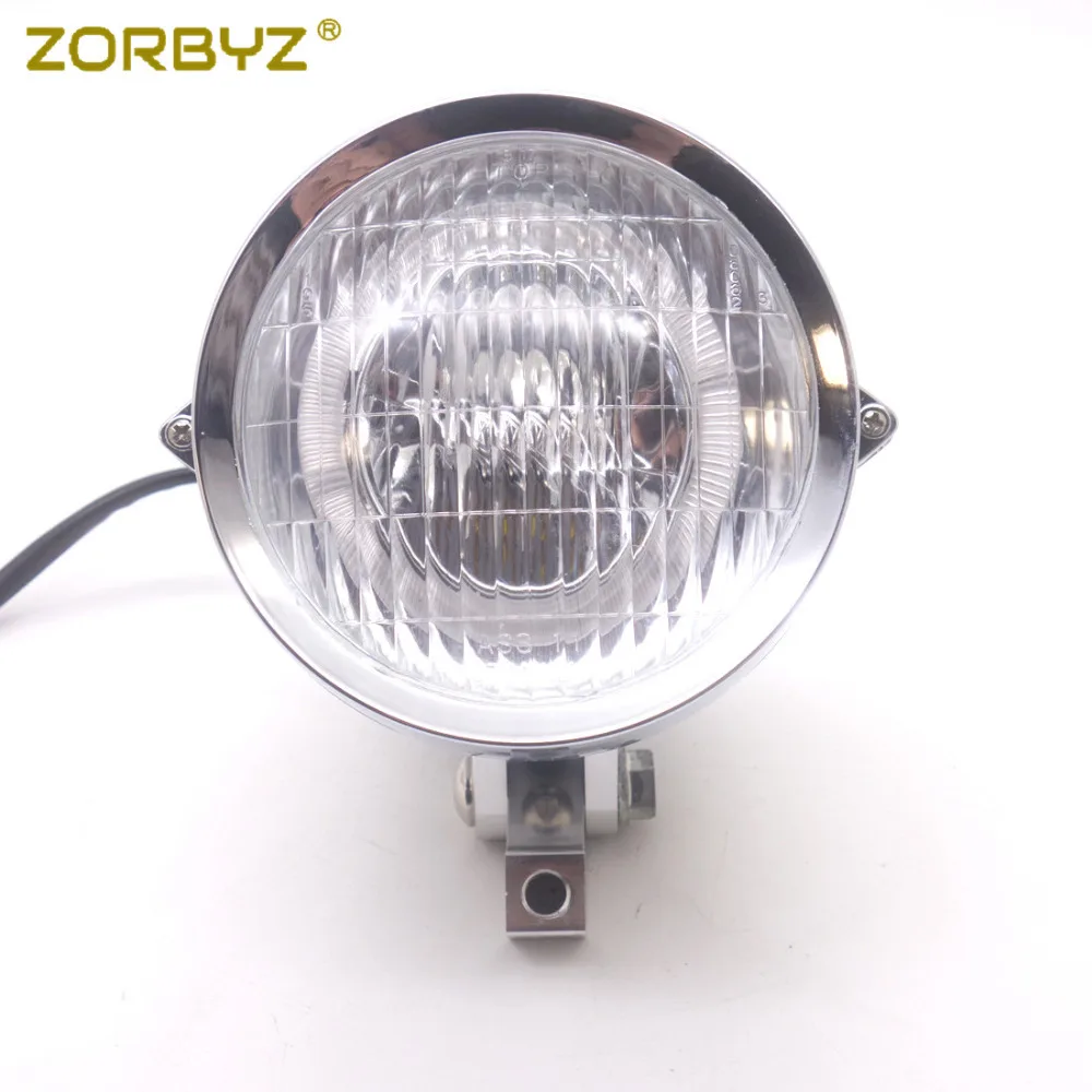 Универсальная хромированная светодиодная ABS Фара ZORBYZ с белыми ангельскими