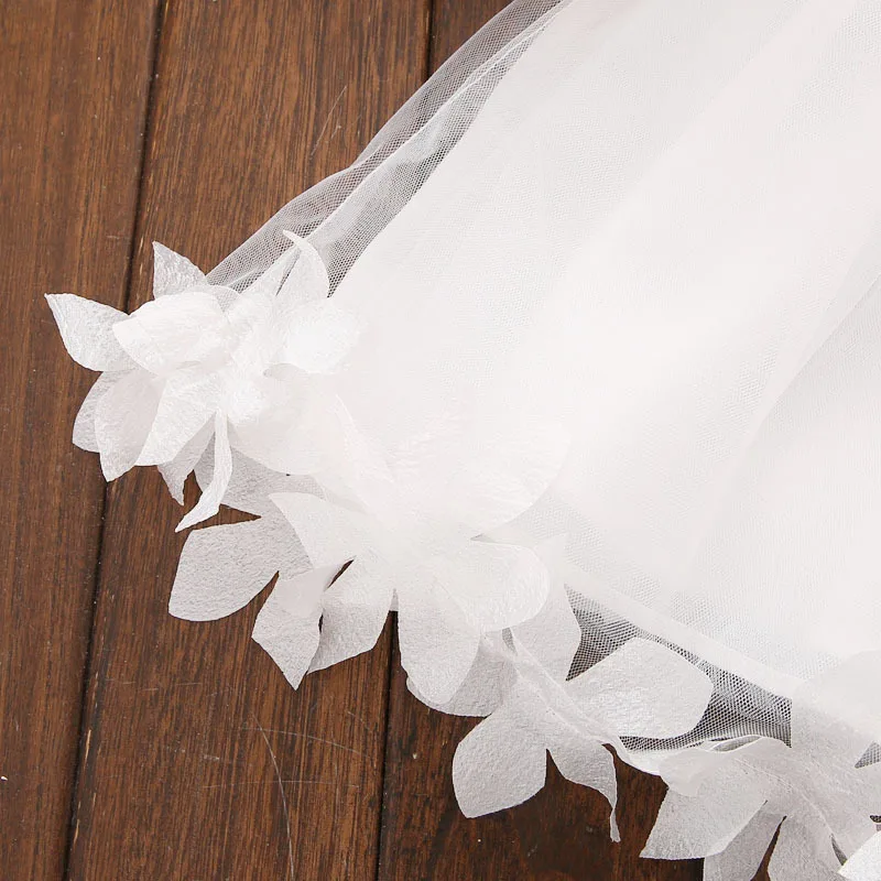 Summer Mesh Vest Girls Dress Baby Girl Princess Fashion Sleeveless Petal Decoration Party Chlidren Clothes | Детская одежда и