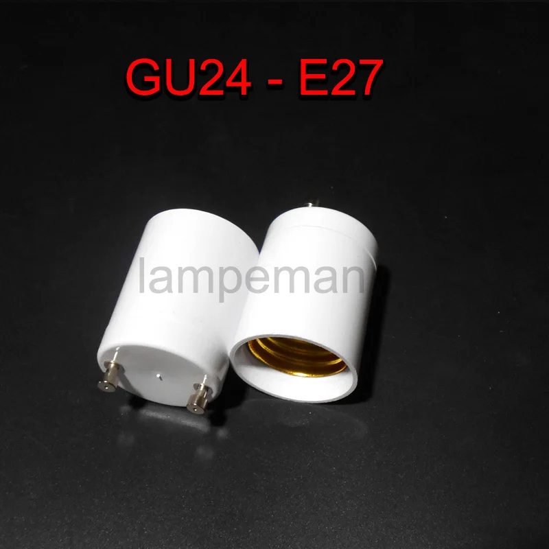ABS gu24 к e27 адаптер гнездо галогенная CFL лампа база конвертер К держатель 2pin 85 265