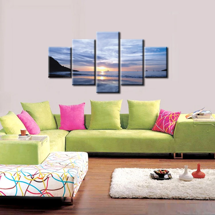 5 шт. настенные картины на холсте с изображением заката|print poster|painting beachpainting frame |