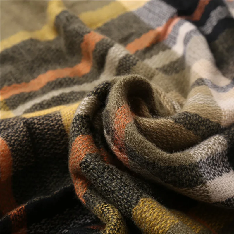 16 Colors plaid Scarves Winter Fashion Woman's Warm Cashmere Shawl Wrapped Blankets Square Scarf For women 180x65cm | Аксессуары для