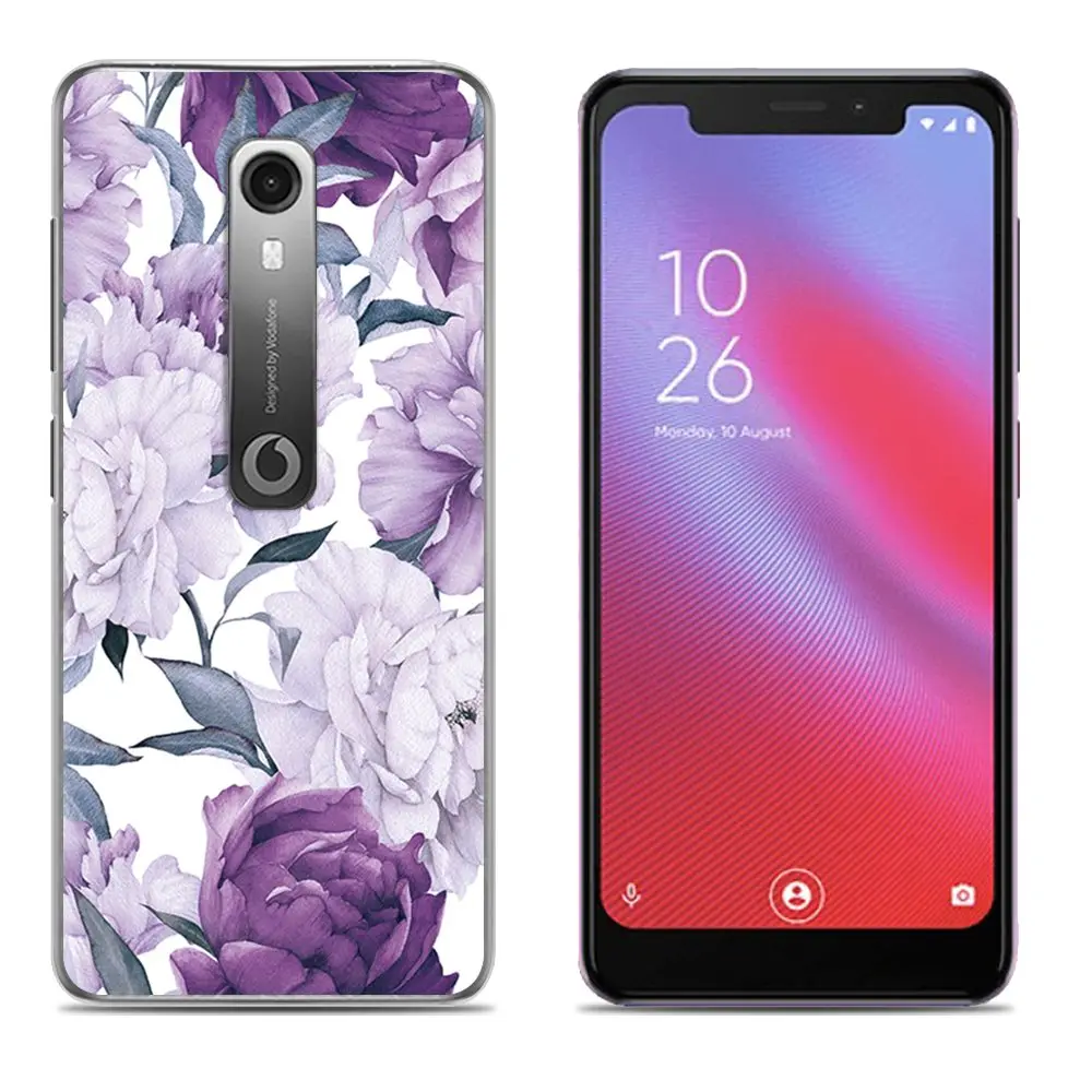 Purple Flower Чехол для телефона Vodafone Smart N10 с художественным рисунком прелестный, в мультяшном стиле, из термопластичного полиуретана Мягкий силиконовый чехол - Цвет: Purple Flower